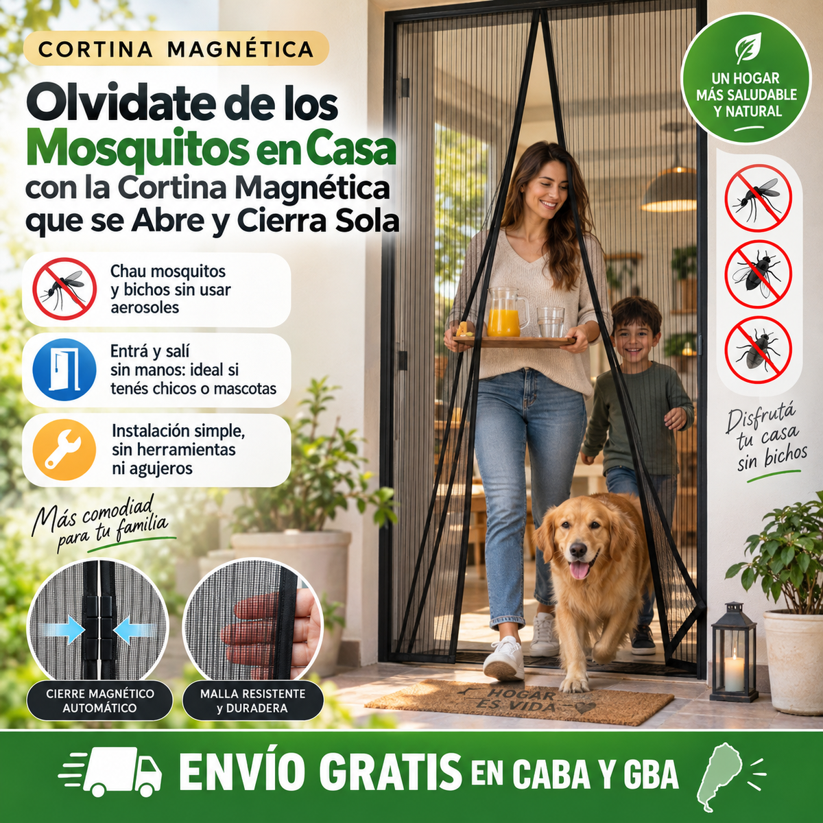 Cortina Magnética para Puerta™ – Disfrutá tu casa fresca y sin mosquitos