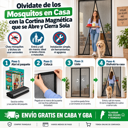 Cortina Magnética para Puerta™ – Disfrutá tu casa fresca y sin mosquitos