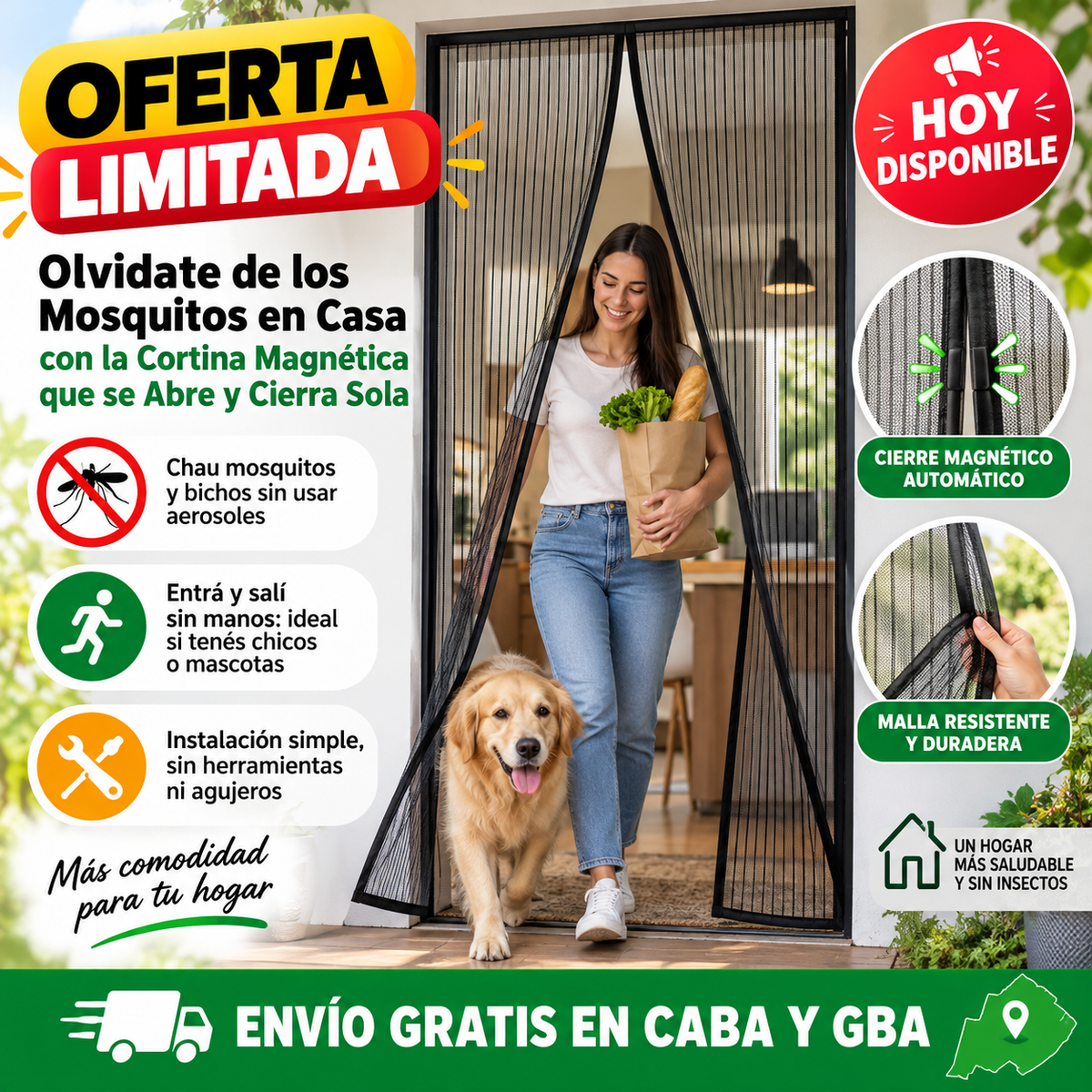 Cortina Magnética para Puerta™ – Disfrutá tu casa fresca y sin mosquitos
